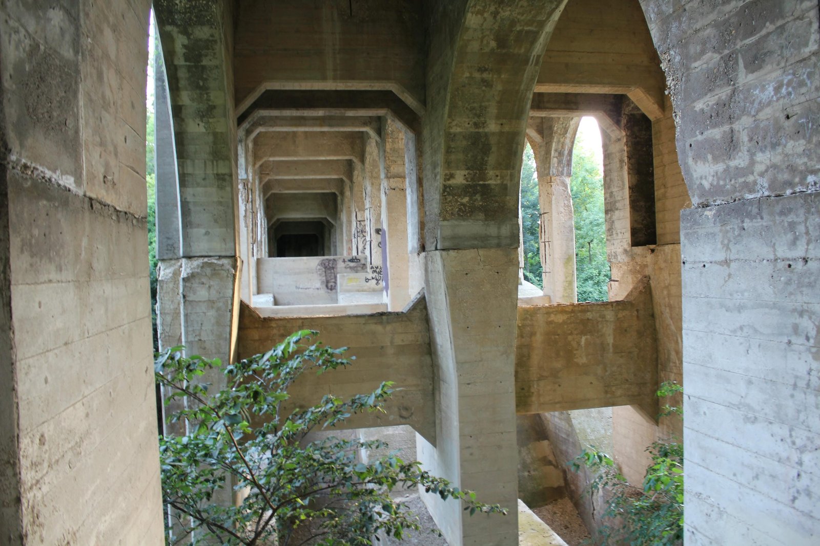 Under bridge, looking west